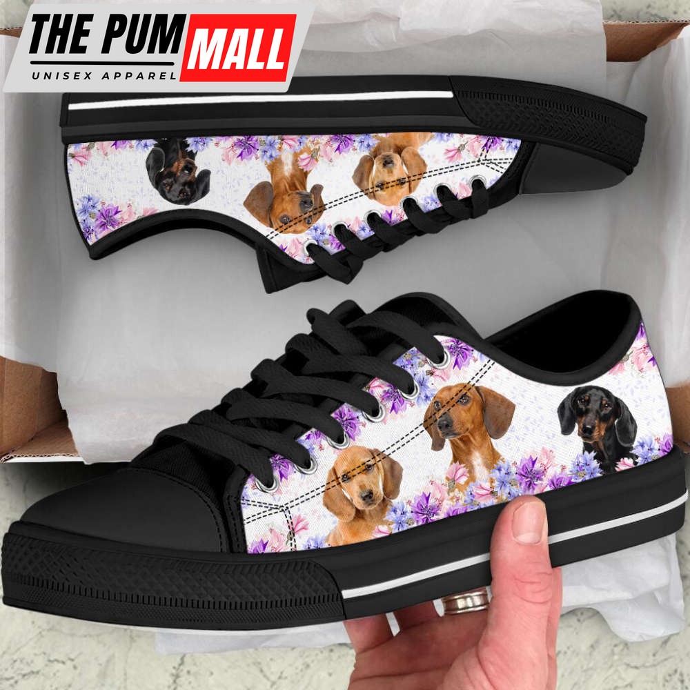 dachshund-dog-lover-purple-flower-low-top-shoes-canvas-sneakers-l5wt56vg Dachshund Dog Lover Purple Flower Low Top Shoes Canvas Sneakers