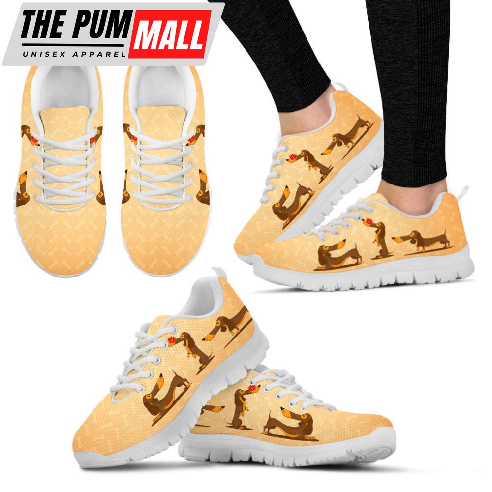 Dachshund Dog Lover Shoes Three Dogs Sneakers Walking Running Lightweight Casual Shoes For Pet Lover