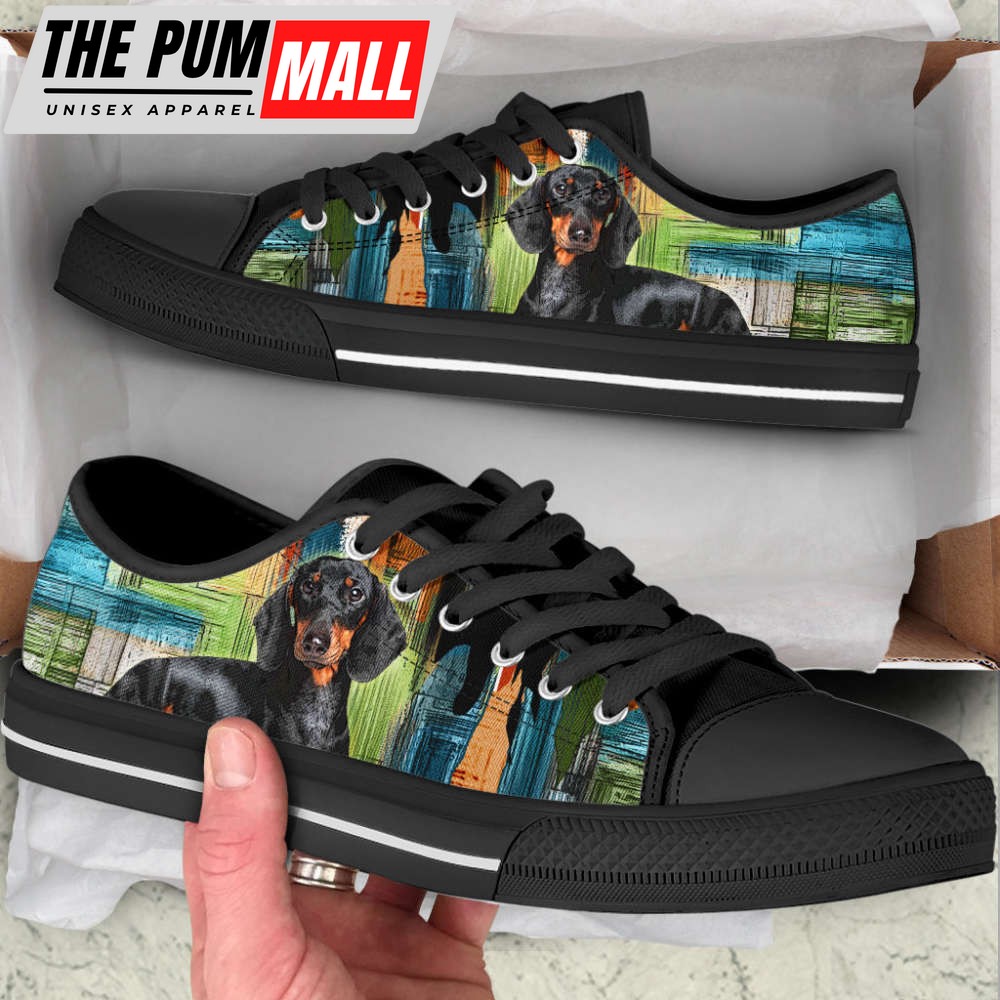 dachshund-dog-paint-art-wallpaper-low-top-shoes-canvas-sneakers-6d4ff4mo Dachshund Dog Paint Art Wallpaper Low Top Shoes Canvas Sneakers