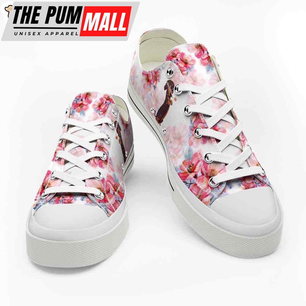 dachshund-flowers-watercolor-low-top-shoes-happy-international-dog-day-canvas-h3iklr5b Dachshund Flowers Watercolor Low Top Shoes – Happy International Dog Day Canvas Sneaker – Owners Gift Dog Breeders