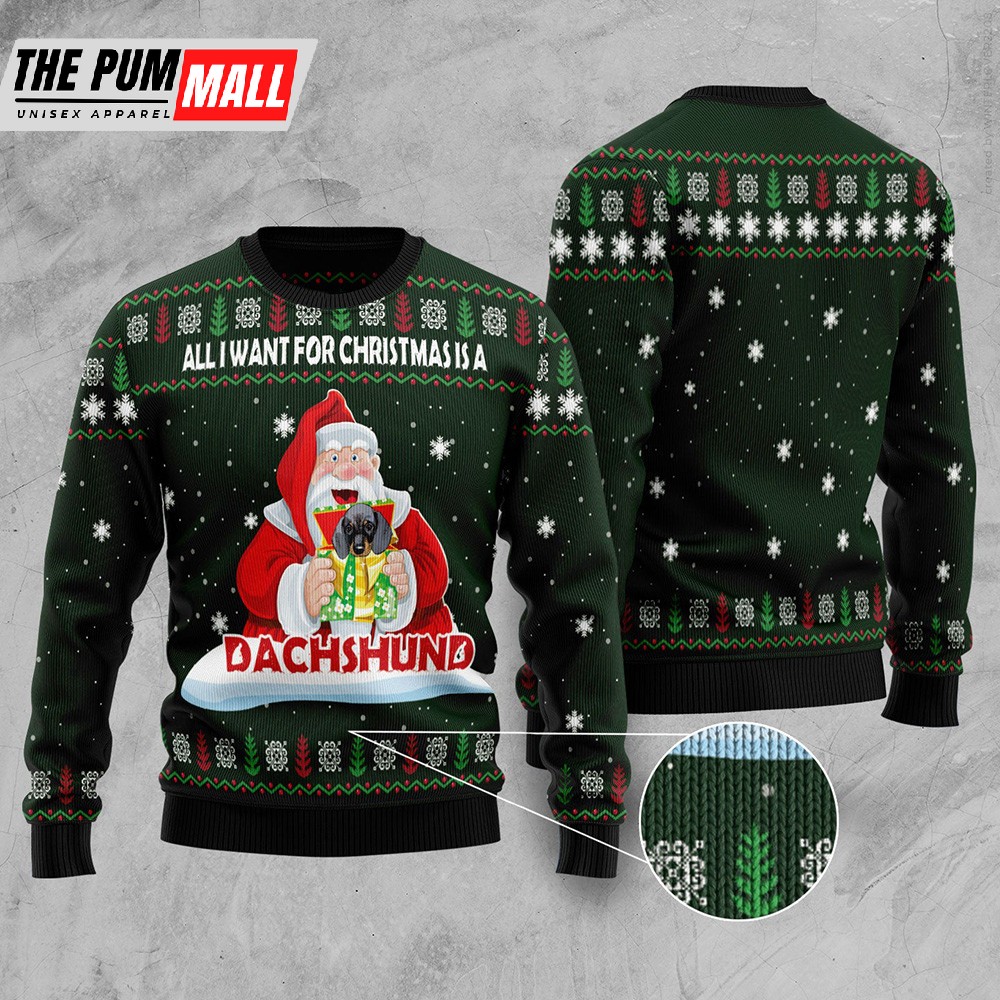 Dachshund Gift Ugly Christmas Sweater Lover Xmas Sweater Gift