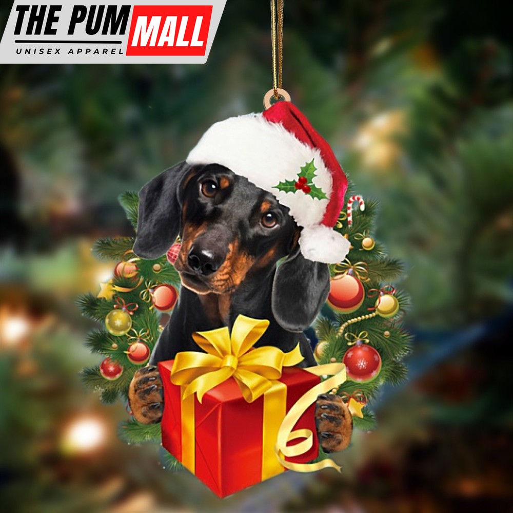 Dachshund Give Gifts Hanging Ornament – Flat Acrylic Dog Ornament – Dog Lovers Gifts For Him Or Her Limited Edition