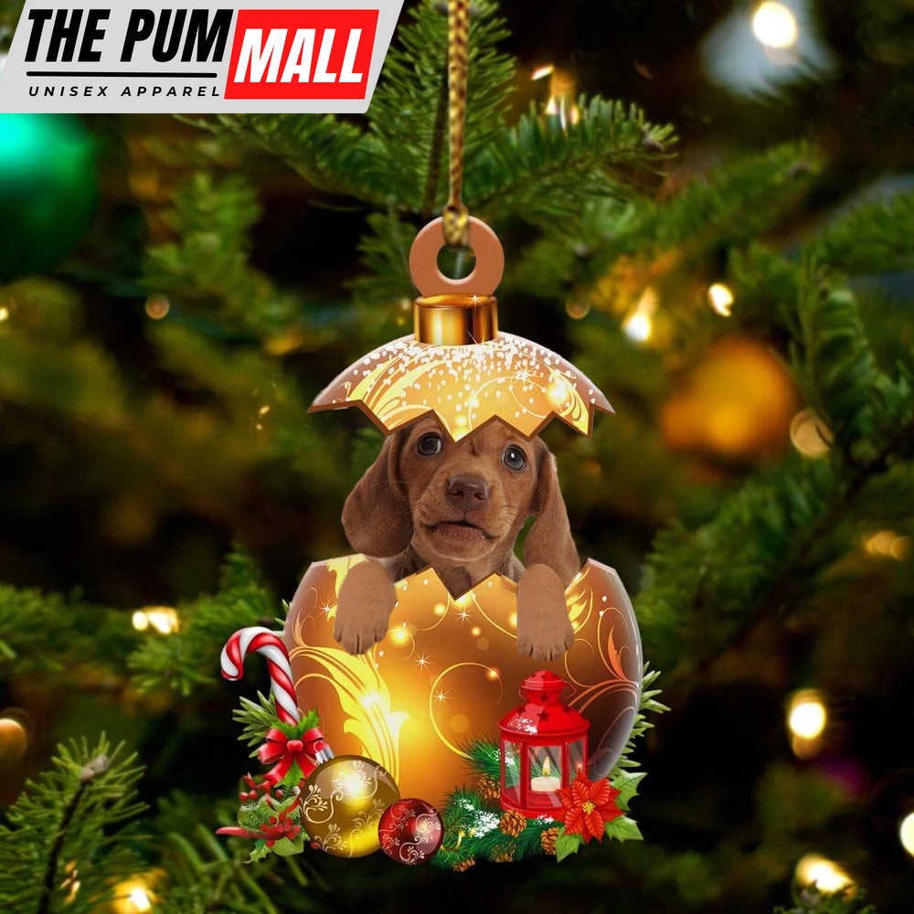 Dachshund In Golden Egg Christmas Ornament – Car Ornament – Unique Dog Gifts For Owners Limited Edition