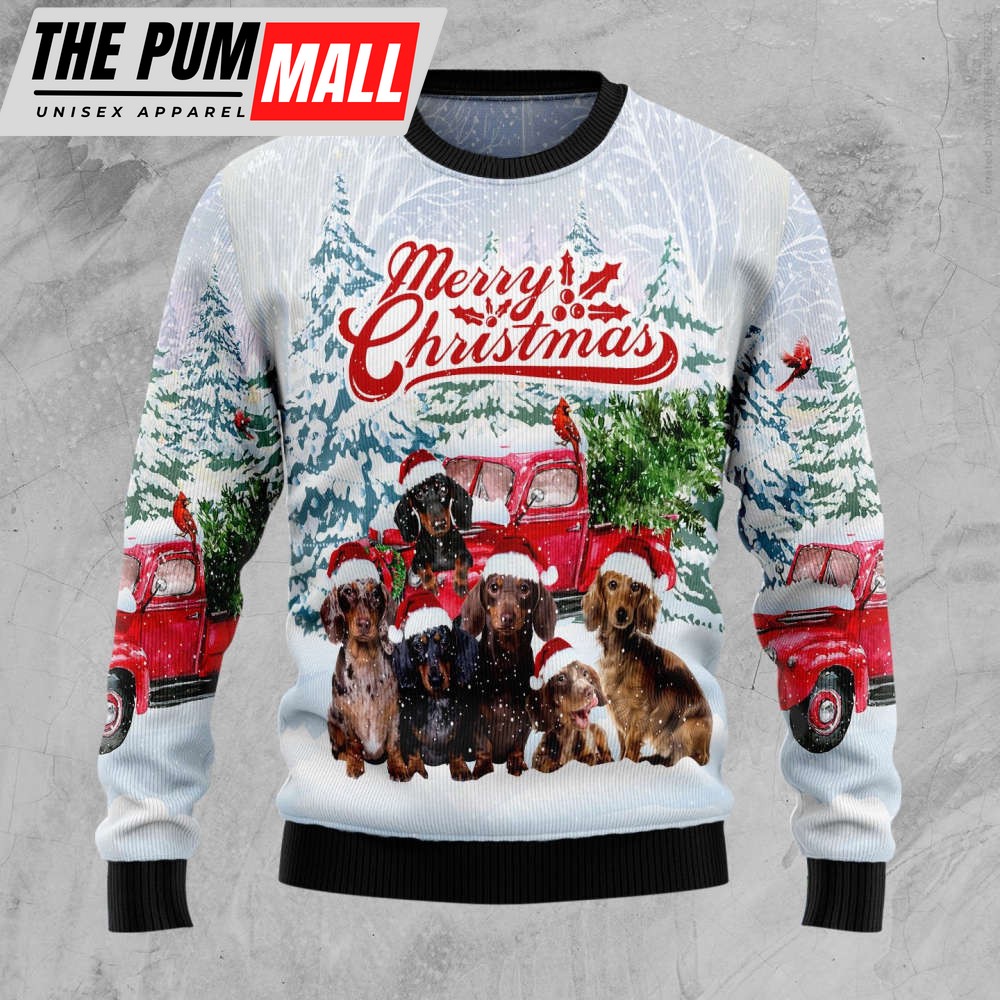 Dachshund Merry Christmas Ugly Christmas Sweater, Christmas Gift For Men And Women