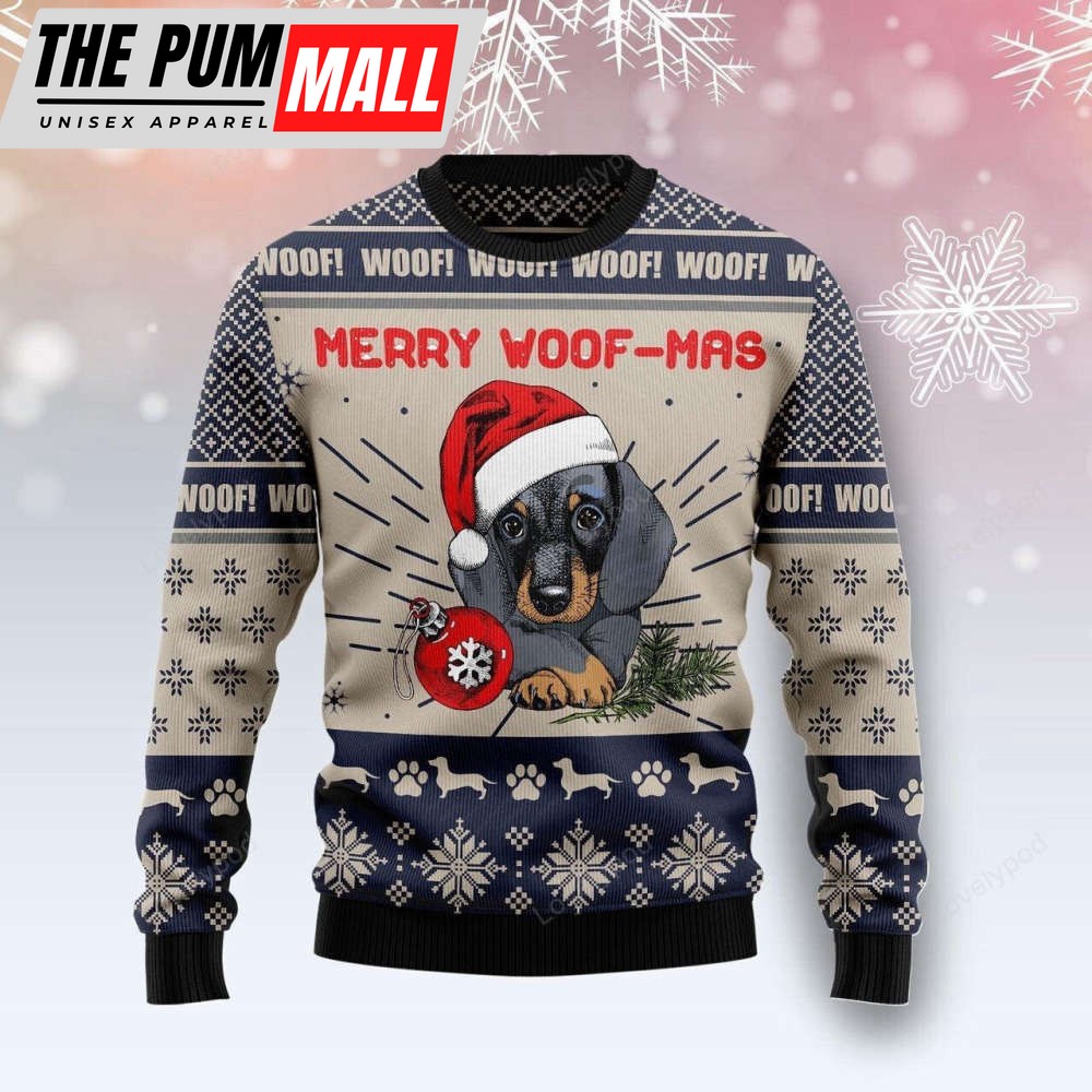 Dachshund Merry Woofmas Ugly Christmas Sweater – Gift For Christmas