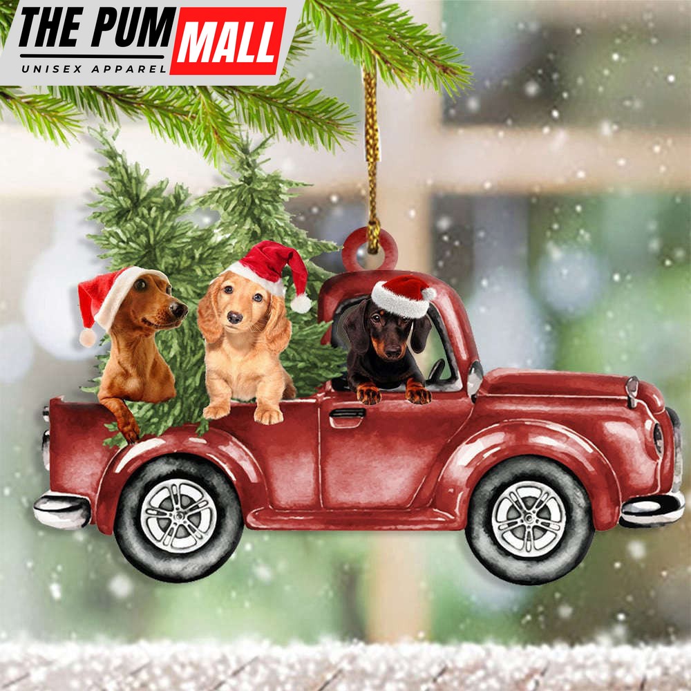 Dachshund On Car Christmas Ornament Xmas Ornaments Dachshund Christmas Decorations Limited Edition