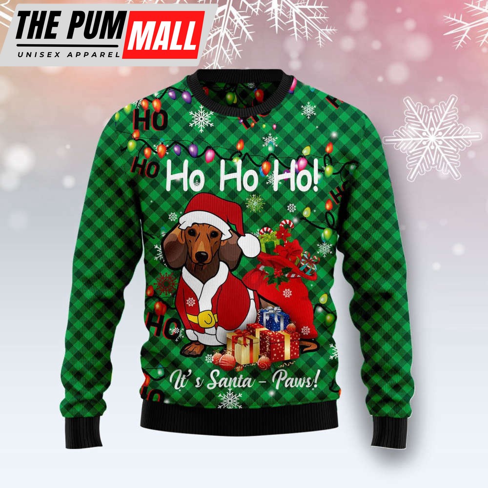 Dachshund Santa Paw Ugly Christmas Sweater, Best Gift For Christmas 2023