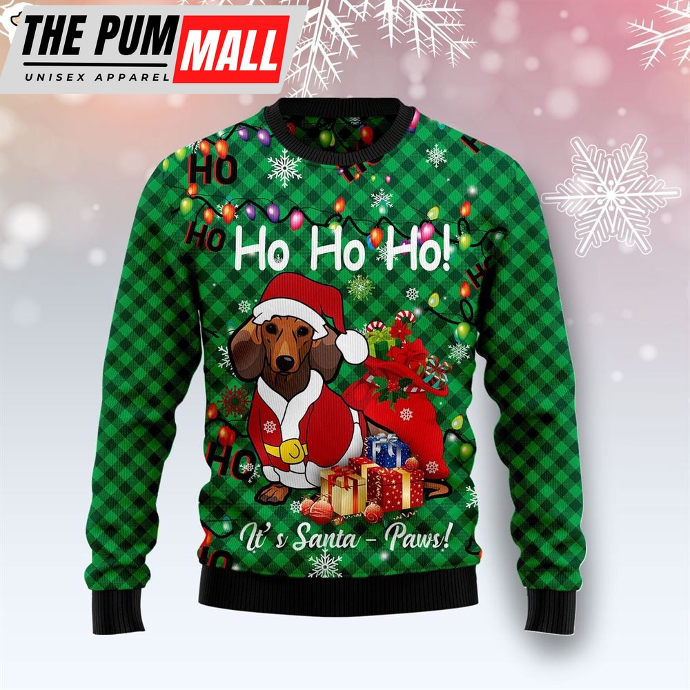 Dachshund Santa Paw Ugly Christmas Sweater – Xmas Gifts For Dog Lovers – Gift For Christmas