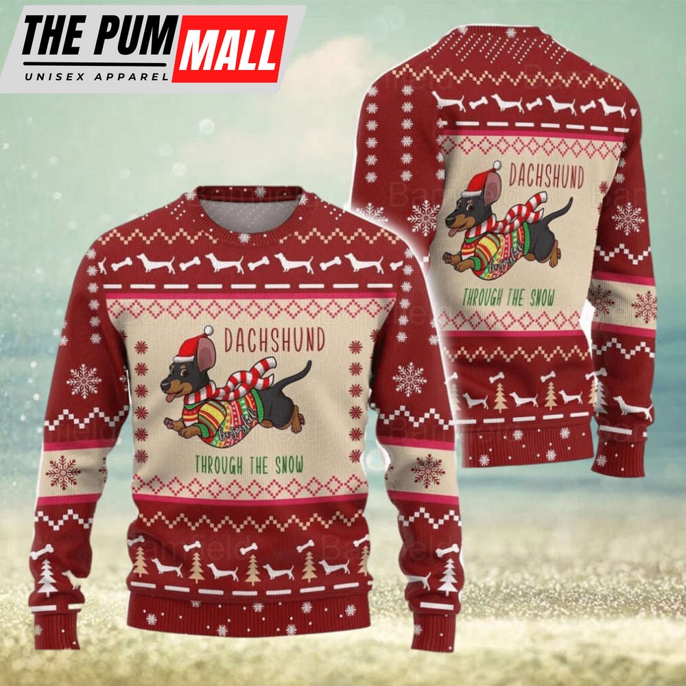 dachshund-through-the-snow-ugly-sweater-men-and-women-christmas-gift-rl50rm1t Dachshund Through The Snow Ugly Sweater Men And Women Christmas Gift