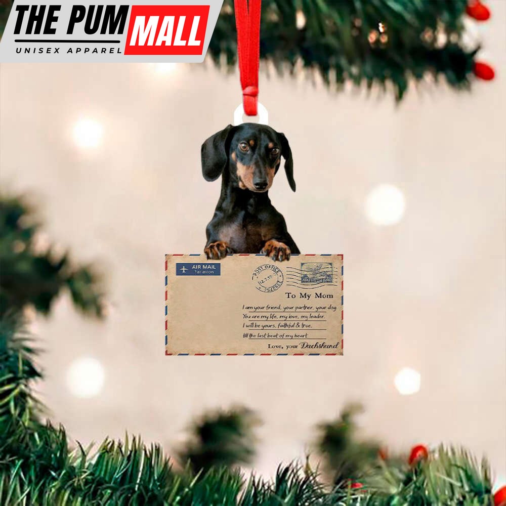 Dachshund To My Mom Letter Ornament Dog Mom Christmas Ornament Cute Gifts For Her Limited Edition
