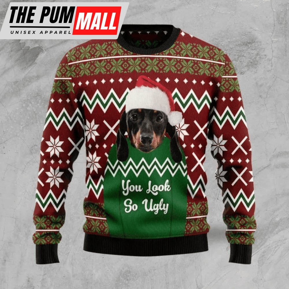 Dachshund You Look So Ugly Ugly Christmas Sweater, Gift For Christmas