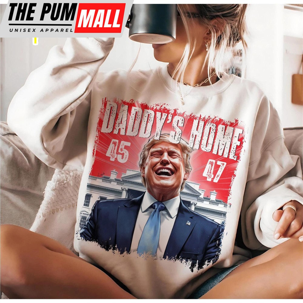 Daddys Home White House Pink Trump 2024, Maga Supporter Election 2024 Graphic Shirt