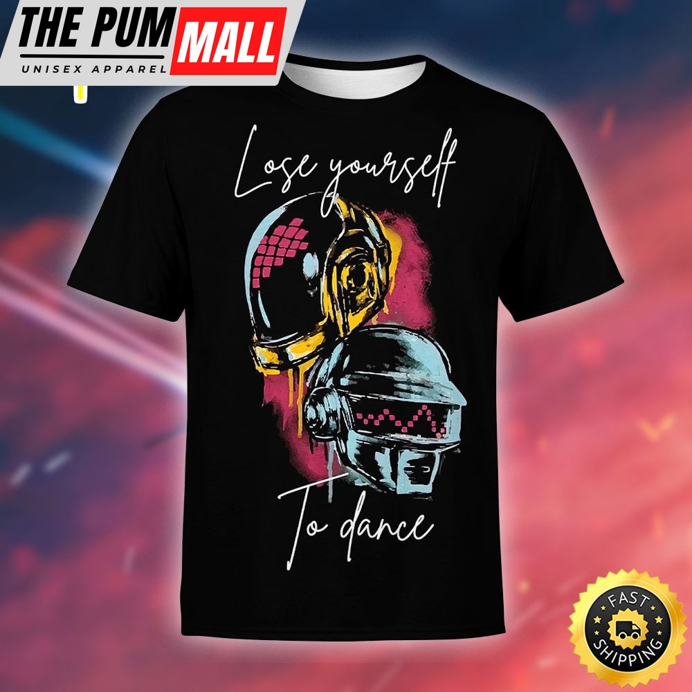 Daft Punk Poster Lose Yourself To Dance Unisex Black T-Shirt