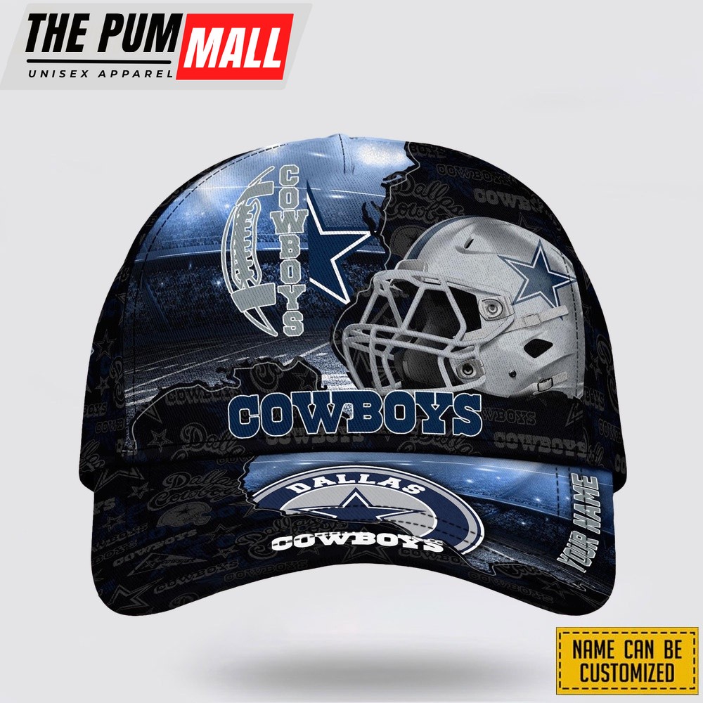 Dallas Cowboys All Over Printed Nfl Baseball Caps Custom Name Caps Gift For Football Fans