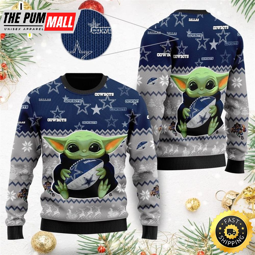Dallas Cowboys Baby Yoda Ugly Christmas Sweater Ugly Sweater Christmas