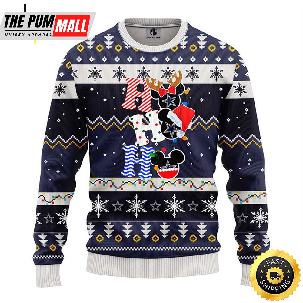 Dallas Cowboys HoHoHo Mickey Ugly Christmas Sweater,