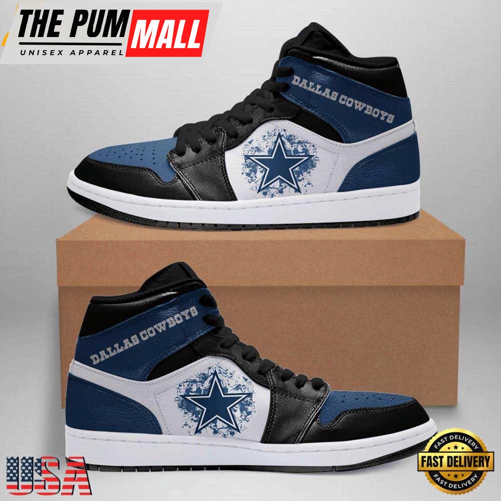 Dallas Cowboys Logo NFLJordan 1 Boot Sneakers Shoes