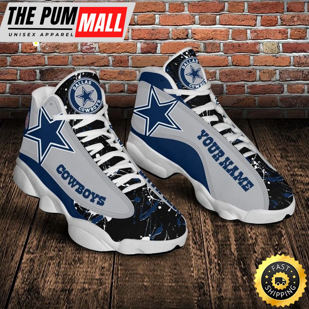 Dallas Cowboys Nfl Custom Name Air Jd 13 Shoes