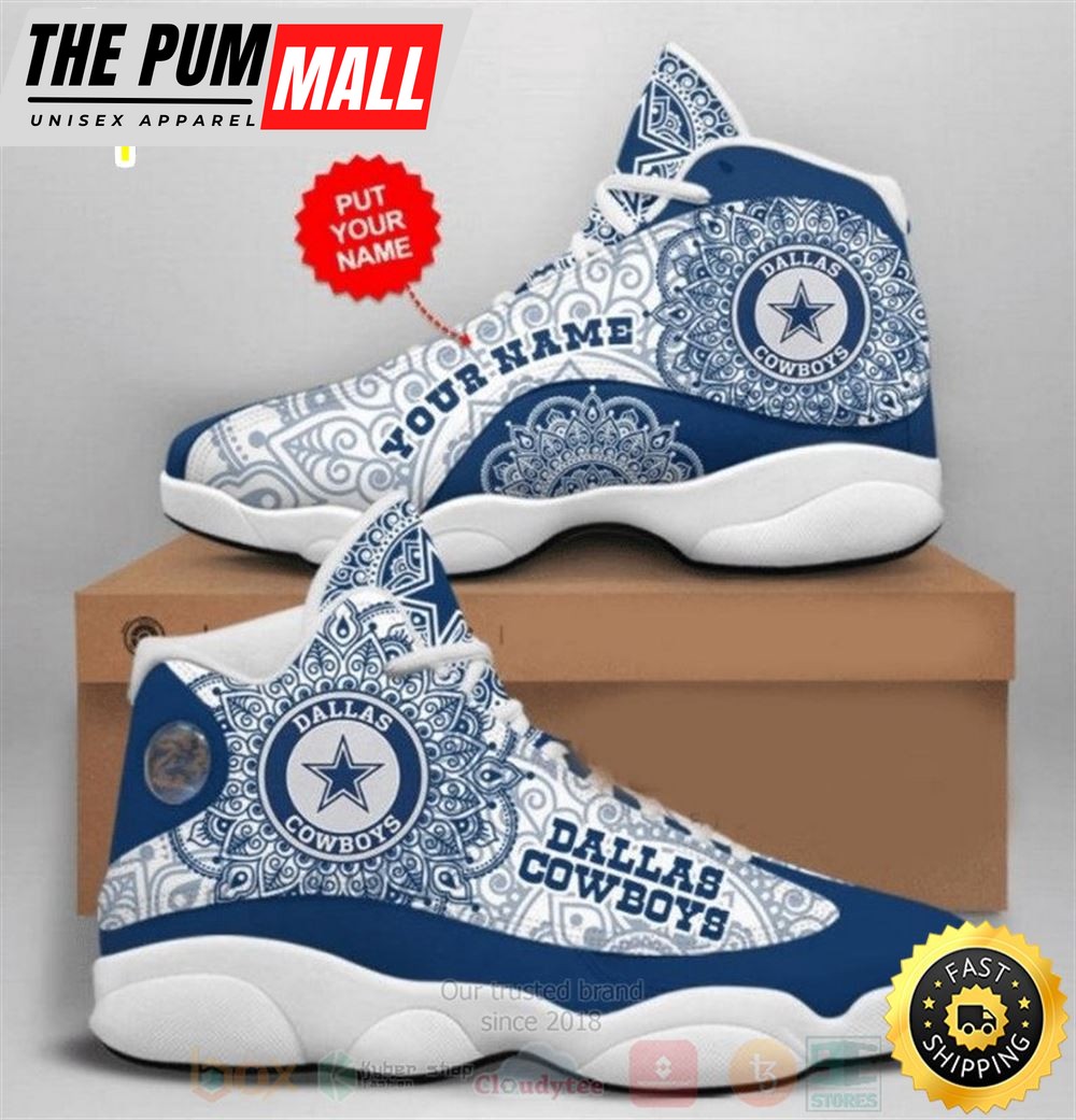 Dallas Cowboys Nfl Mandala Football Team Custom Name Air Jd 13 Shoes