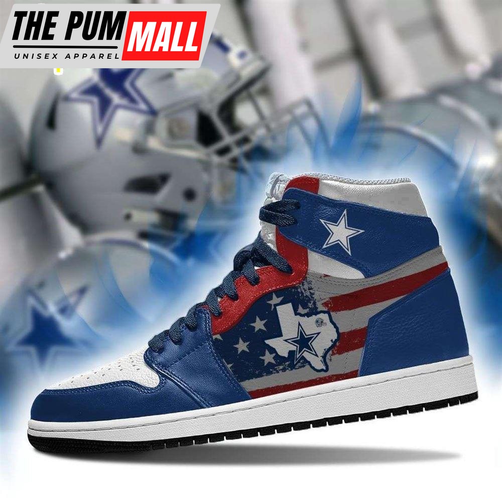 Dallas Cowboys NFL Texas Flag JD1 Boot Sneakers Shoes