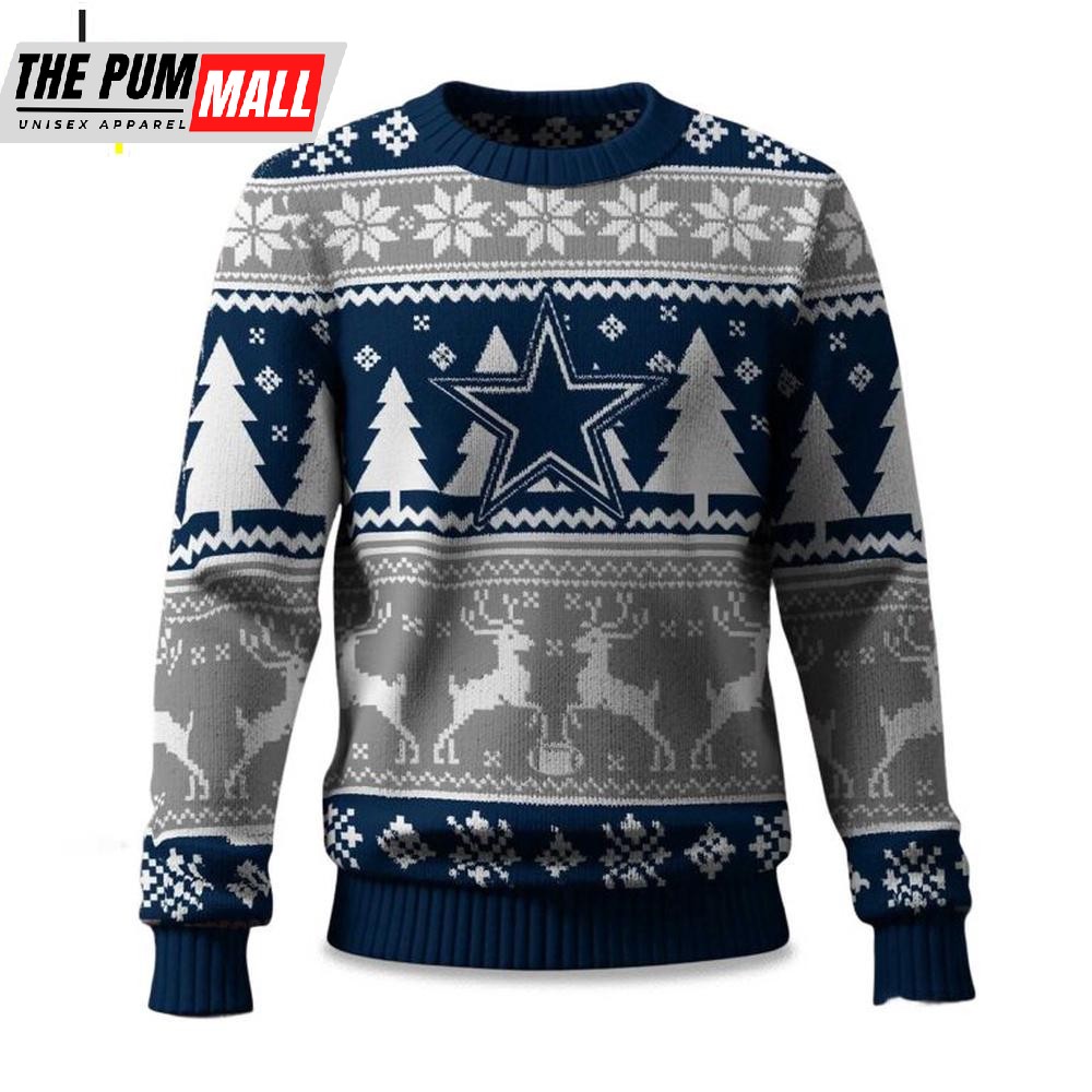 Dallas Cowboys Reindeer Football Ugly Christmas Sweater