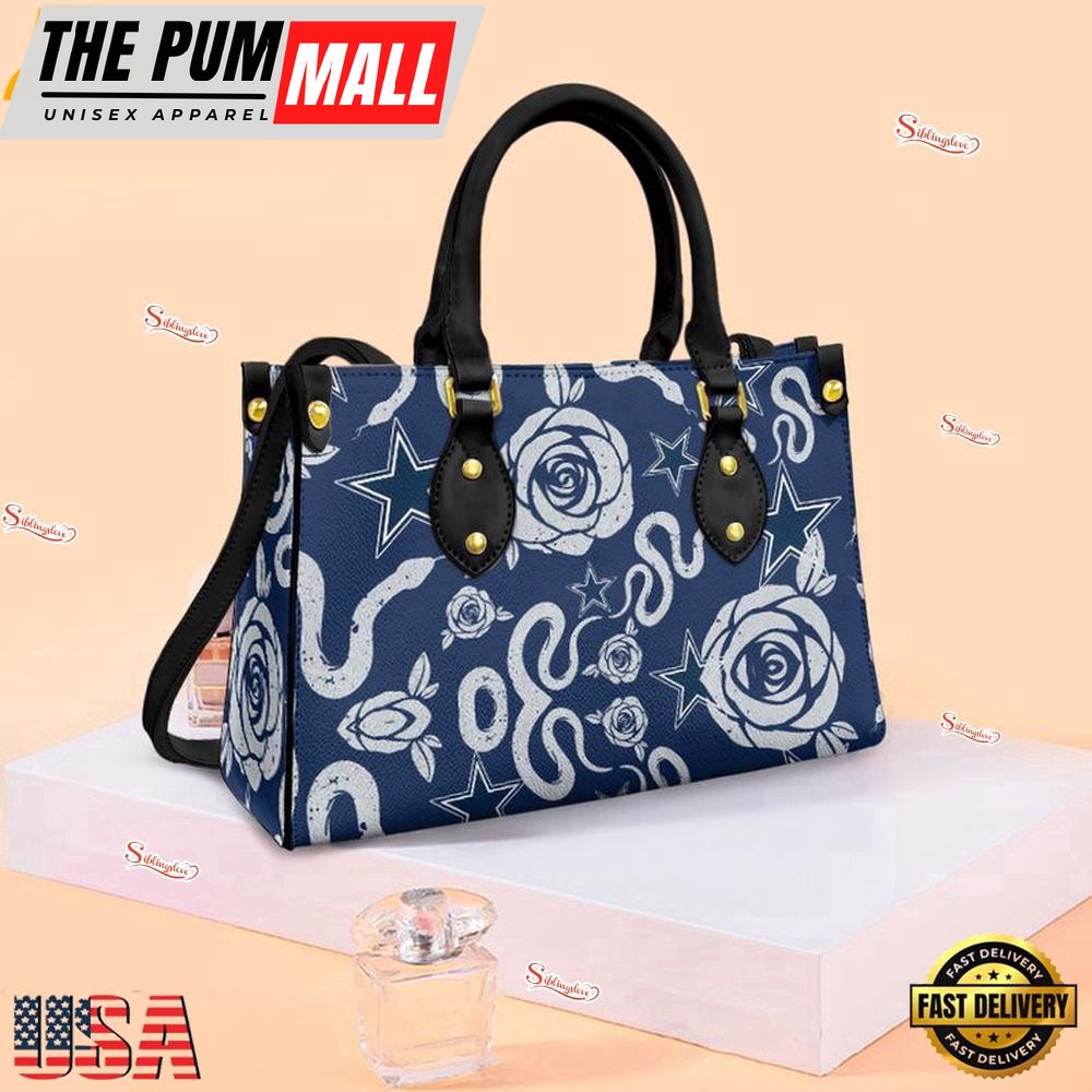 Dallas Cowboys Rose and Flower Pattern NFL Leather Handbag – Baseball Cap Snapback Hats