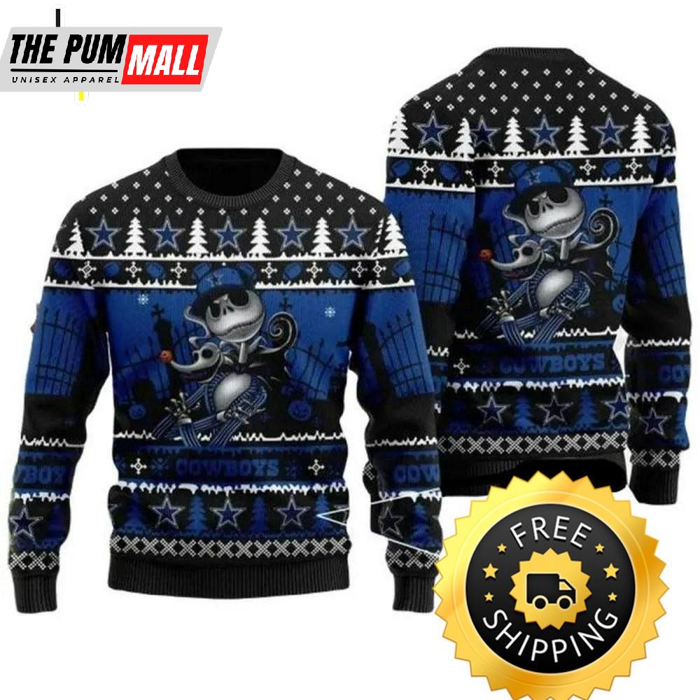 Dallas Cowboys Sweater Jack Skellington Dallas Cowboys Ugly Sweater, Jack Skellington Ugly Sweater