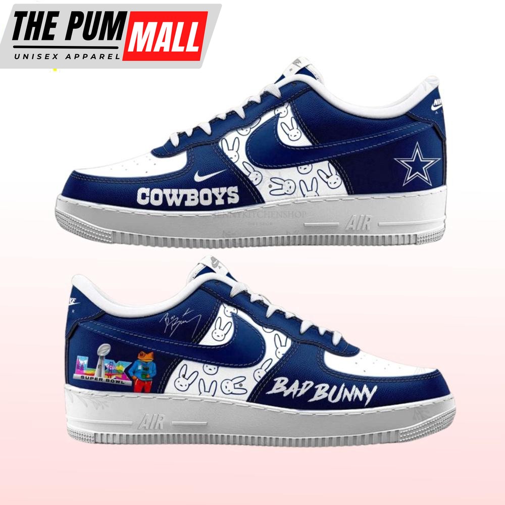 Dallas Cowboys X Bad Bunny Super Bowl LX Air Force 1 Shoes
