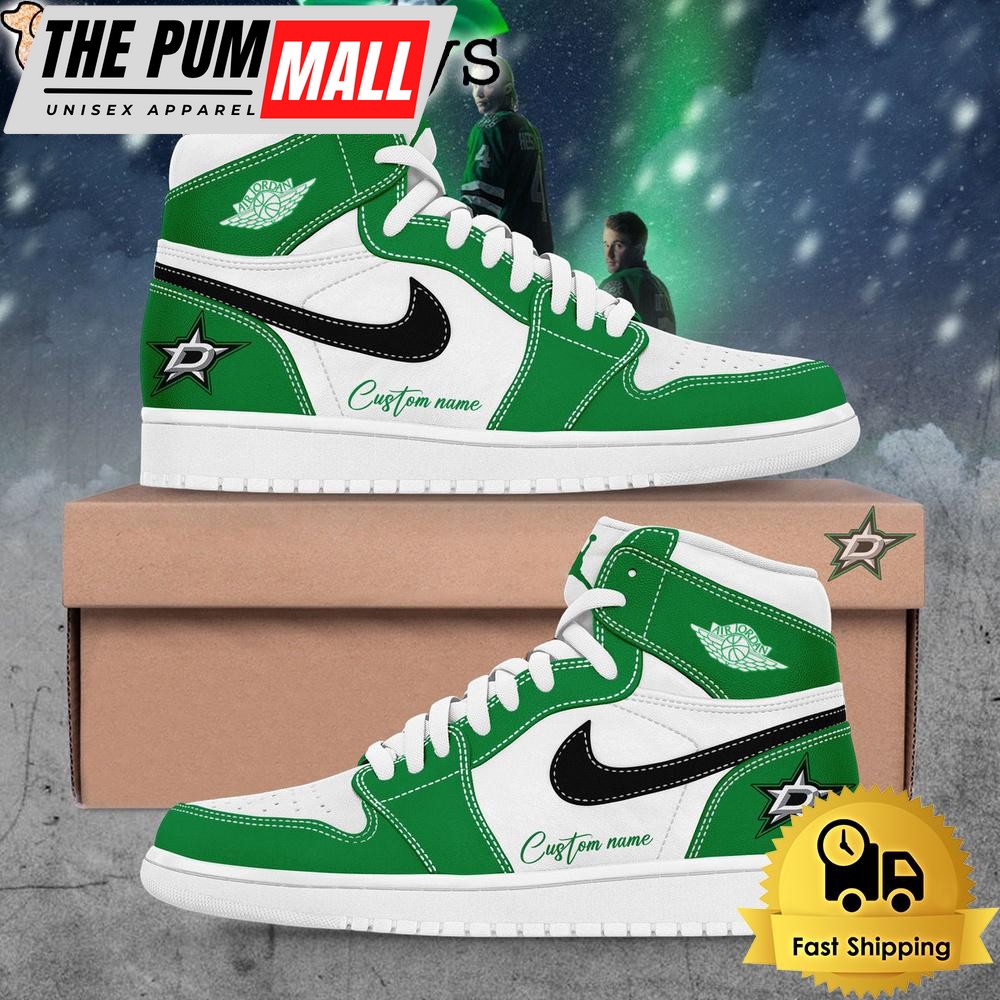 Dallas Stars Victory is never enough Custom Name Air Jd 1 Shoes