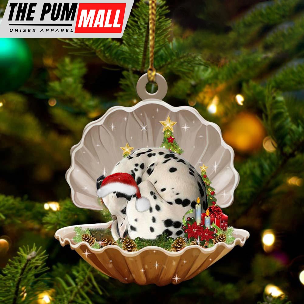 Dalmatian3 – Sleeping Pearl in Christmas Two Sided Ornament – Christmas Ornaments For Dog Lovers Limited Edition
