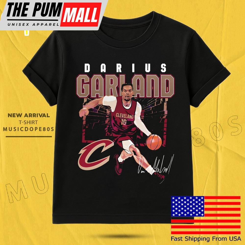 Darius Garland Cleveland Cavaliers Shattered Signature T Shirt