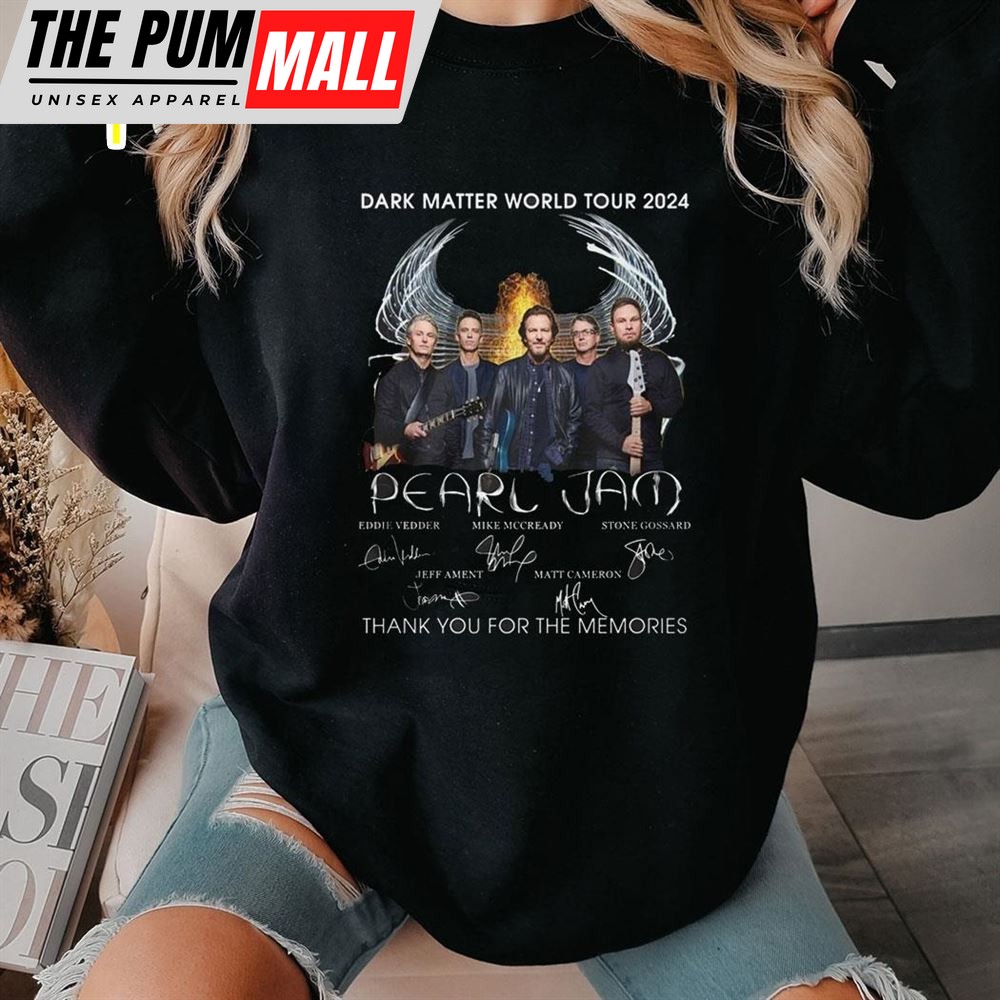 Dark Matter World Tour 2025 Pearl Jam Thank You For The Memories T-Shirt
