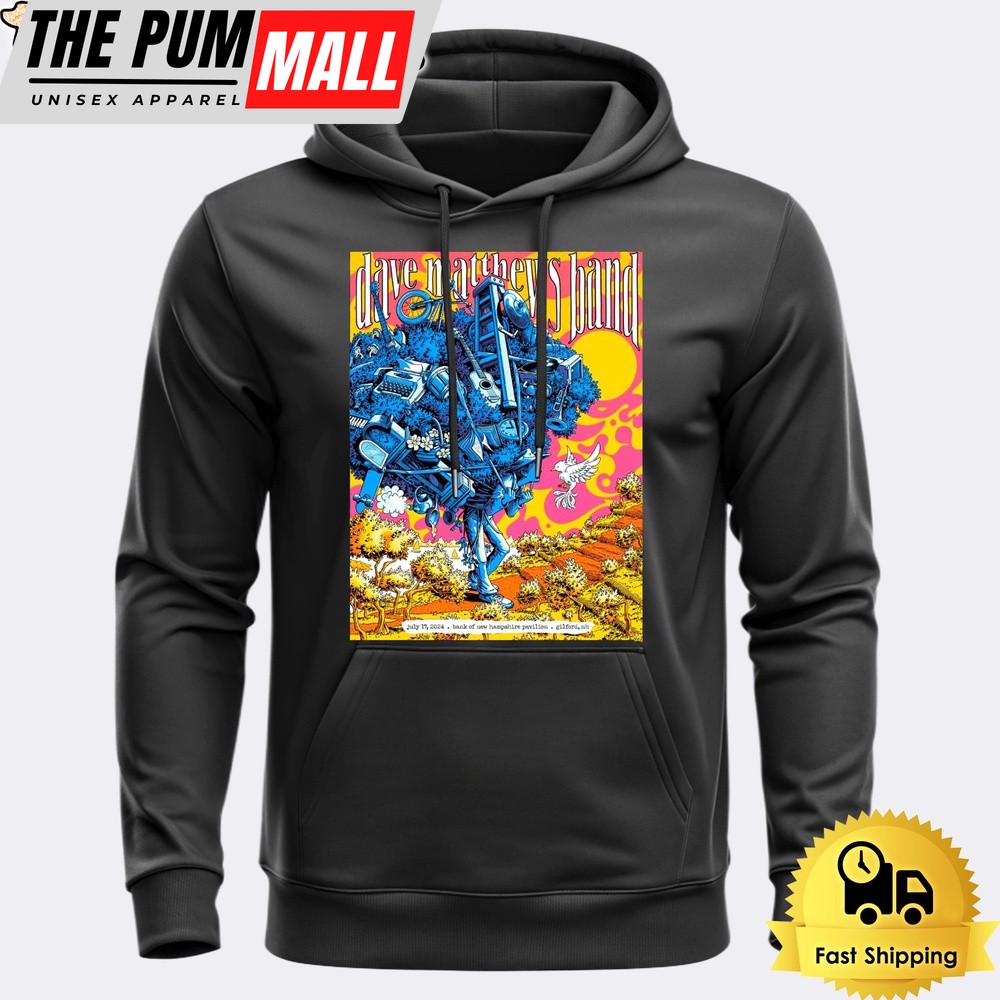 Dave Matthews Band Tour At Bank Of new hampahire Pavlion In Gilford, NH July 17, 2024 Hoodie