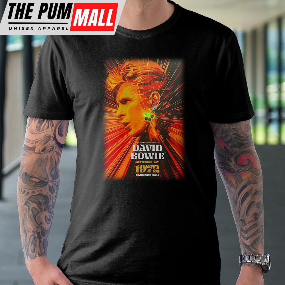 David Bowie New York City 1972 Tour 2025 Unisex Black T-shirt