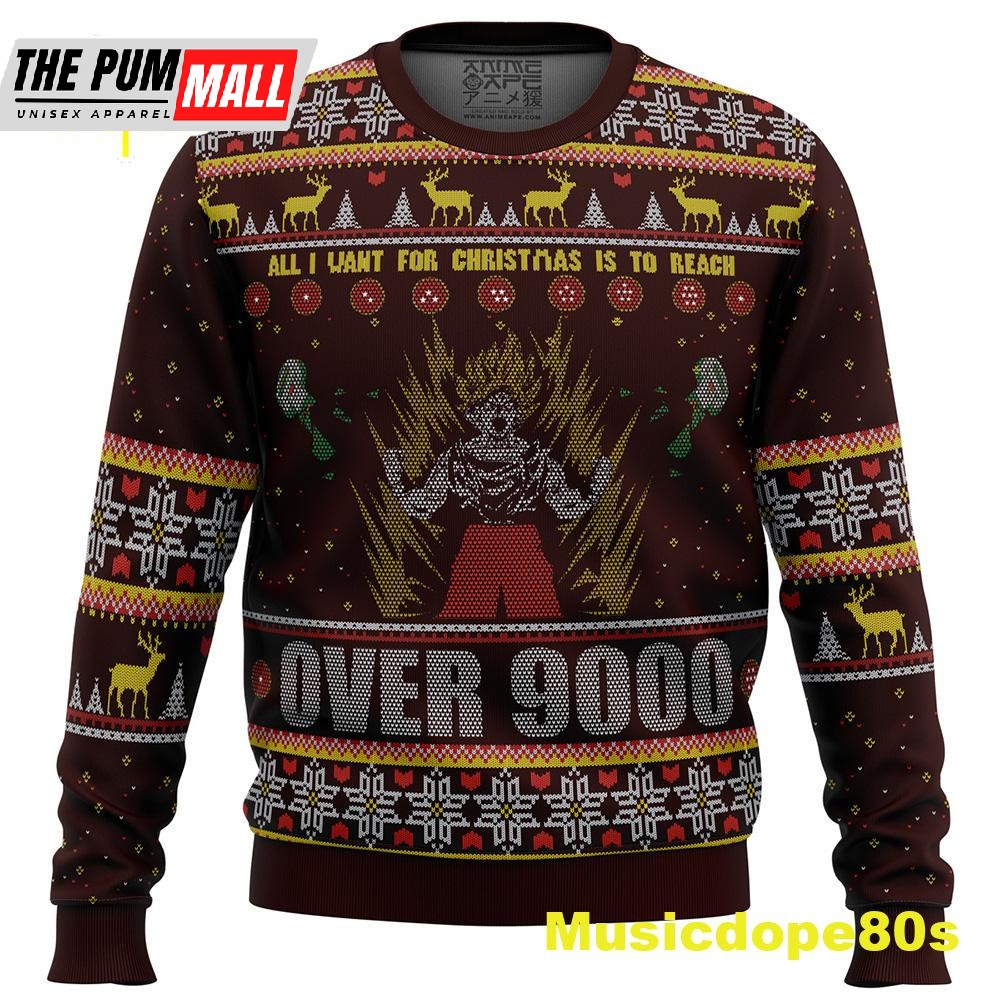DBZ Goku Over 9000 Dragon Ball Z Ugly Christmas Sweater