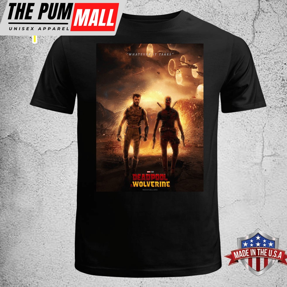 Deadpool 3 And Wolverine Movie 2025 Unisex T-shirt Black