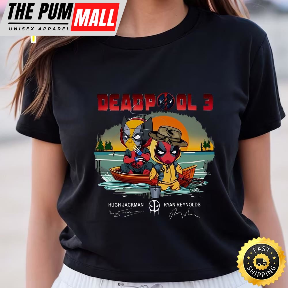 Deadpool 3 Fishing Hugh Jackman Ryan Reynolds Signature Shirt