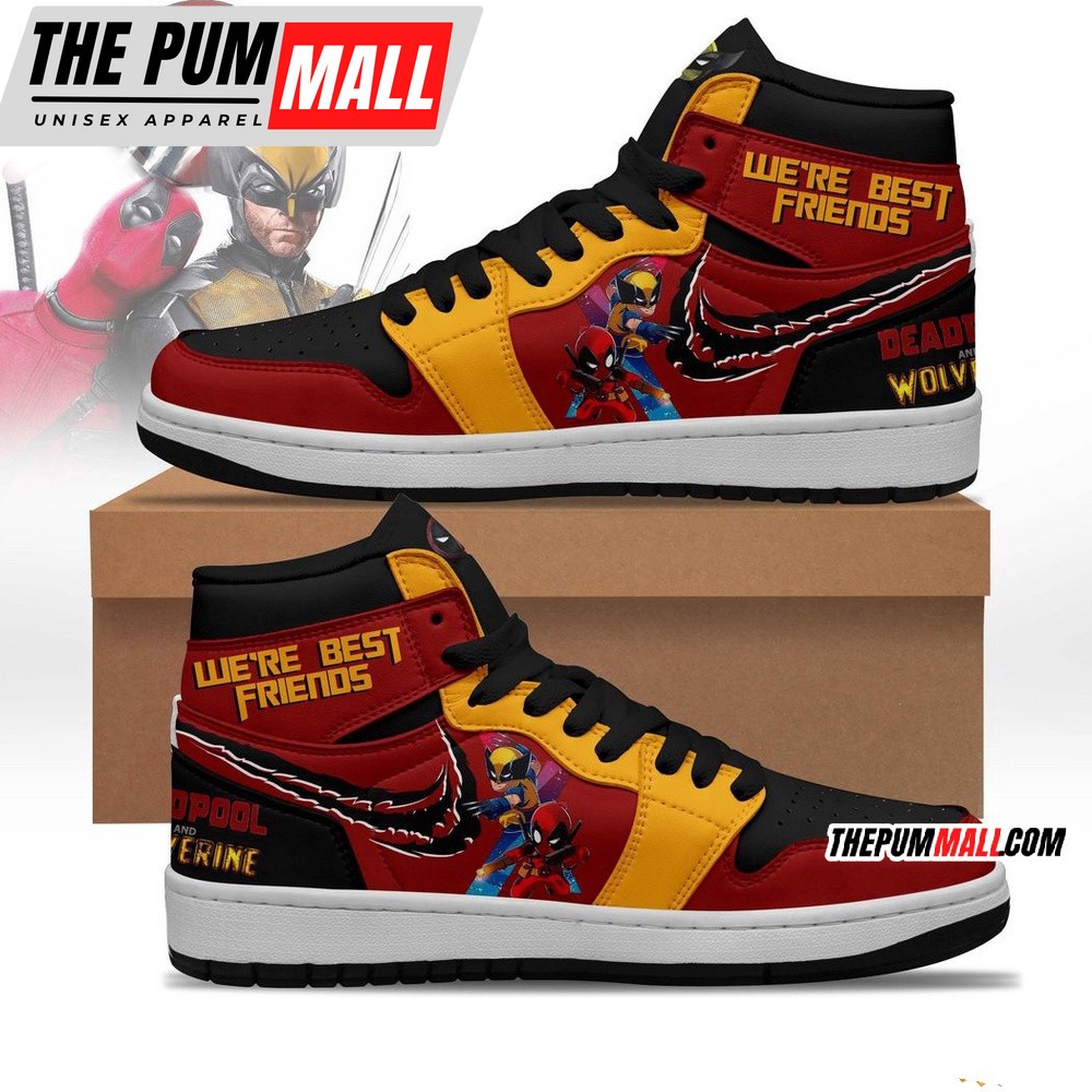 Deadpool 3 Shoes, Deadpool And Wolverines Lue’re Best Friends Air Jd 1 Shoes
