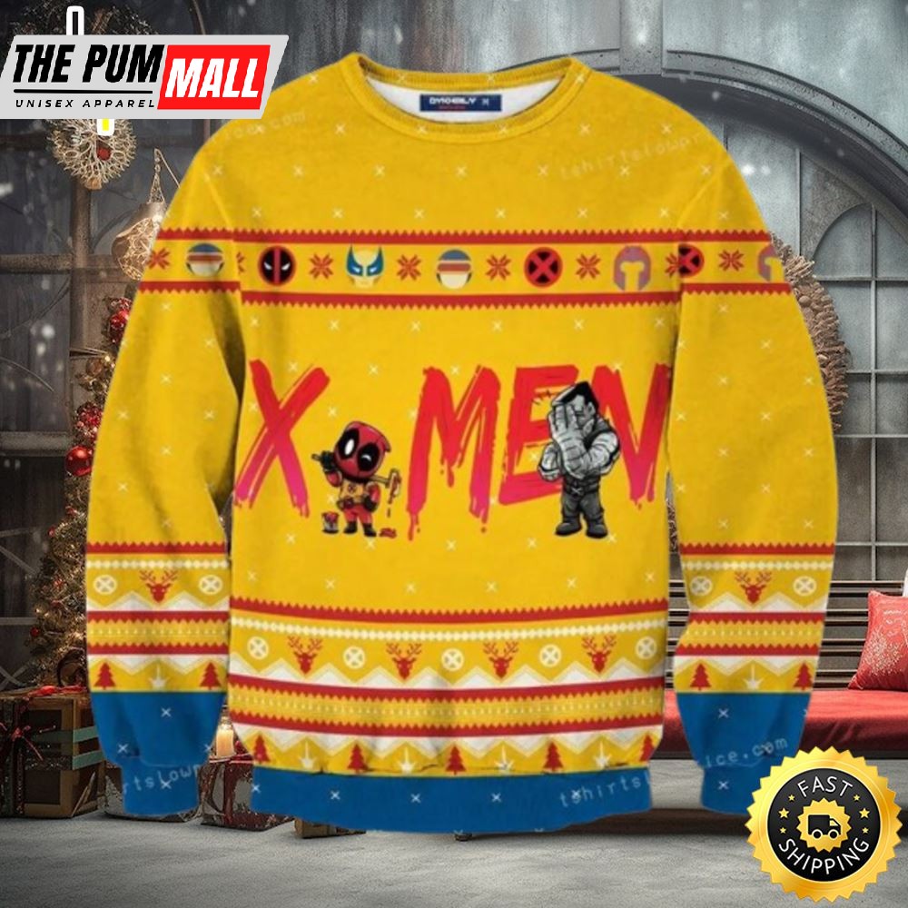 Deadpool And X Men The New Mutants Marvel Christmas Ugly Sweater Mens