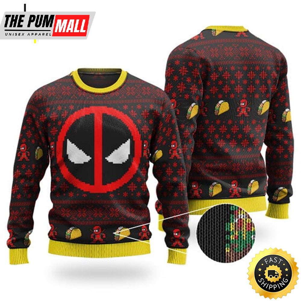 Deadpool Logo Retro Ugly Christmas Sweatshirt