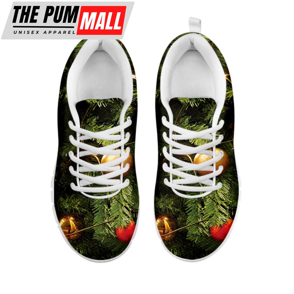 decorated-christmas-tree-print-white-running-shoes-gift-for-men-and-women-umvd11fi Decorated Christmas Tree Print White Running Shoes, Gift For Men And Women