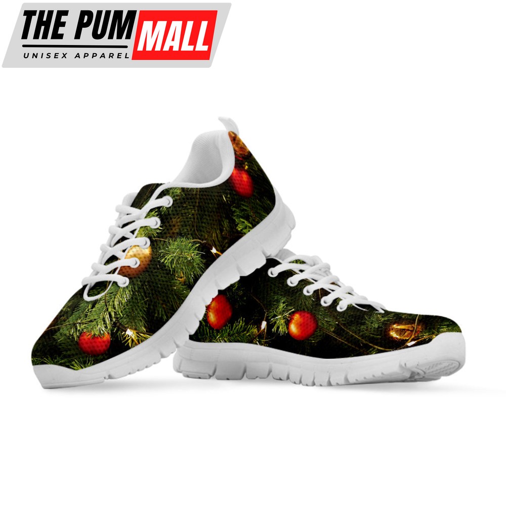 decorated-christmas-tree-print-white-running-shoes-gift-for-men-and-women-umvd11fi Decorated Christmas Tree Print White Running Shoes, Gift For Men And Women