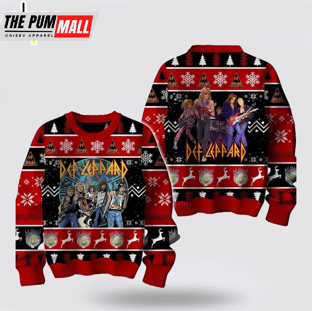 Def Leppard Pour Some Sugar On Me Ugly Merry Christmas Sweater