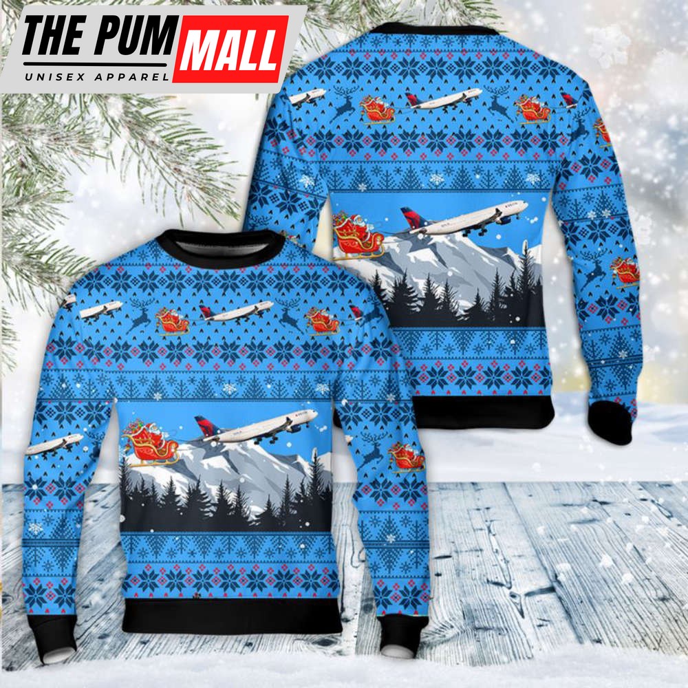 Delta Air Lines Airbus A330-223 Christmas Sweater 3D Gift For Christmas
