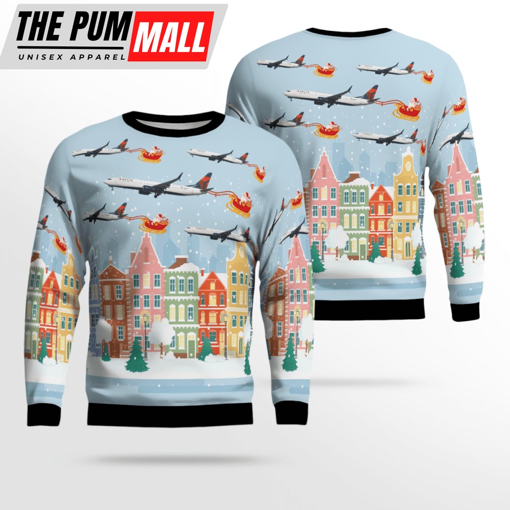 Delta Airlines Boeing 737-900ER Ugly Christmas Sweater