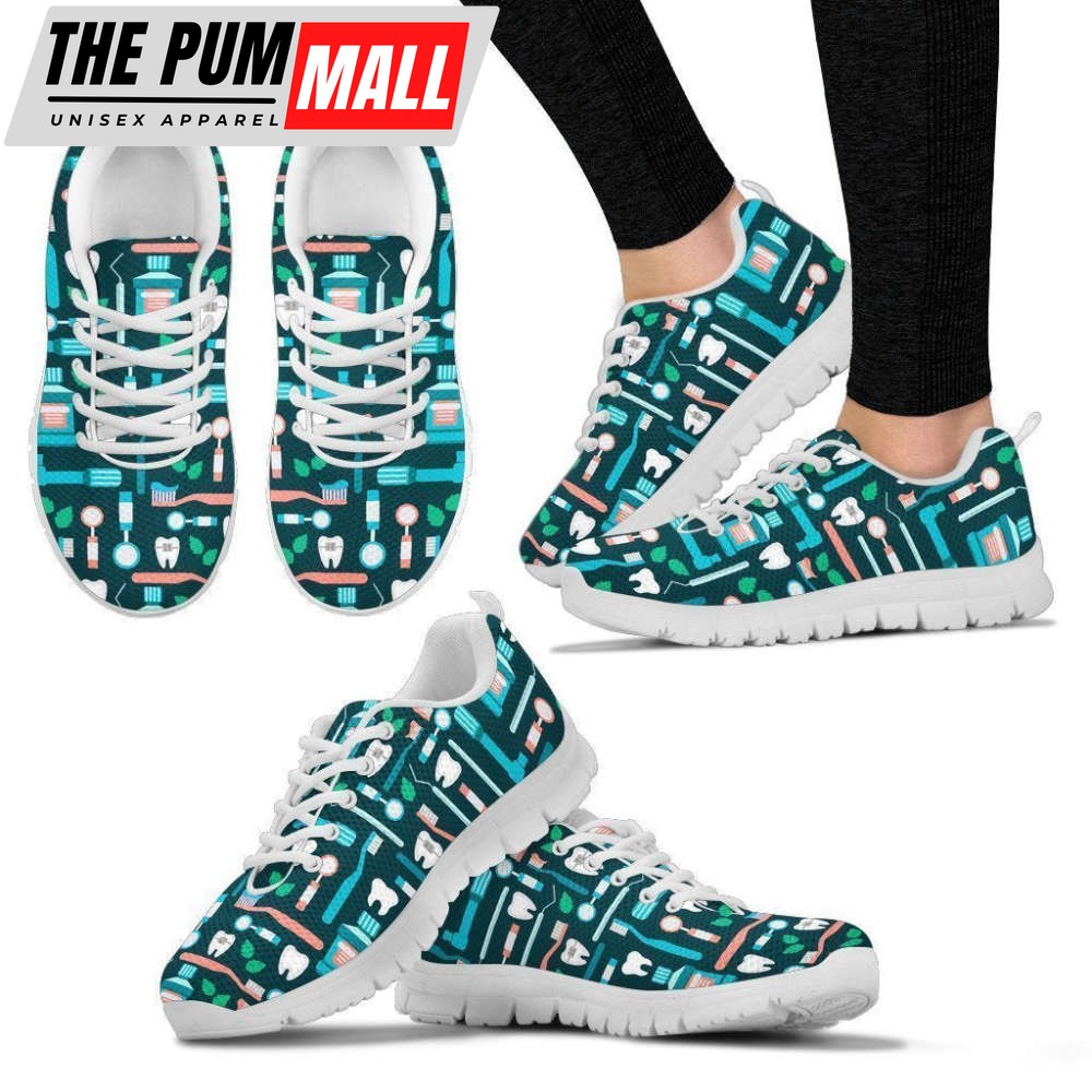 Dental Instrument Pattern Sneakers – Women’s Sneakers For Men And Women Comfortable Walking Running Lightweight Casual Shoes