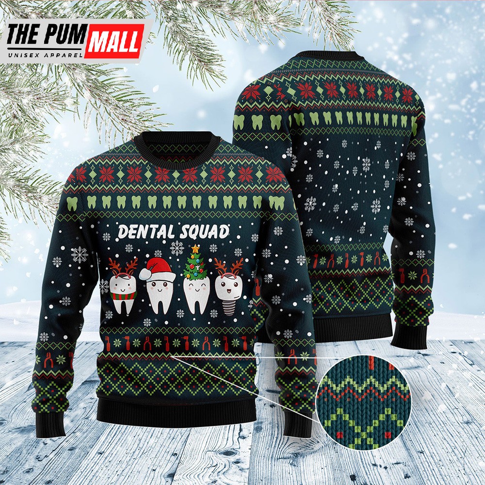 Dental Squad Ugly Christmas Sweater Christmas Crewneck Sweater