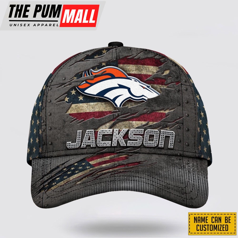 Denver Broncos All Over Printed Nfl Baseball Caps Custom Name Caps Limited Edition Gift