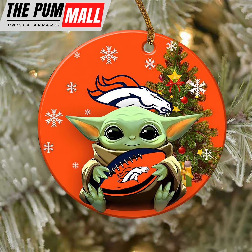 Denver Broncos Baby Yoda NFL Ornaments 2022