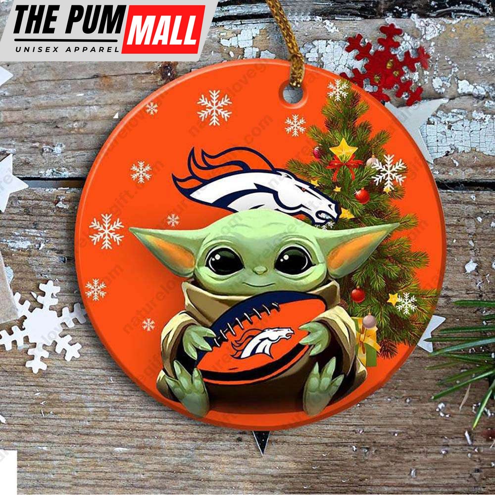 Denver Broncos Baby Yoda Ornament Christmas Tree Decorations NFL Gifts Limited Edition
